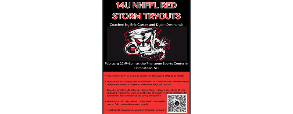 NHFFL 14U Red Storm Tryouts